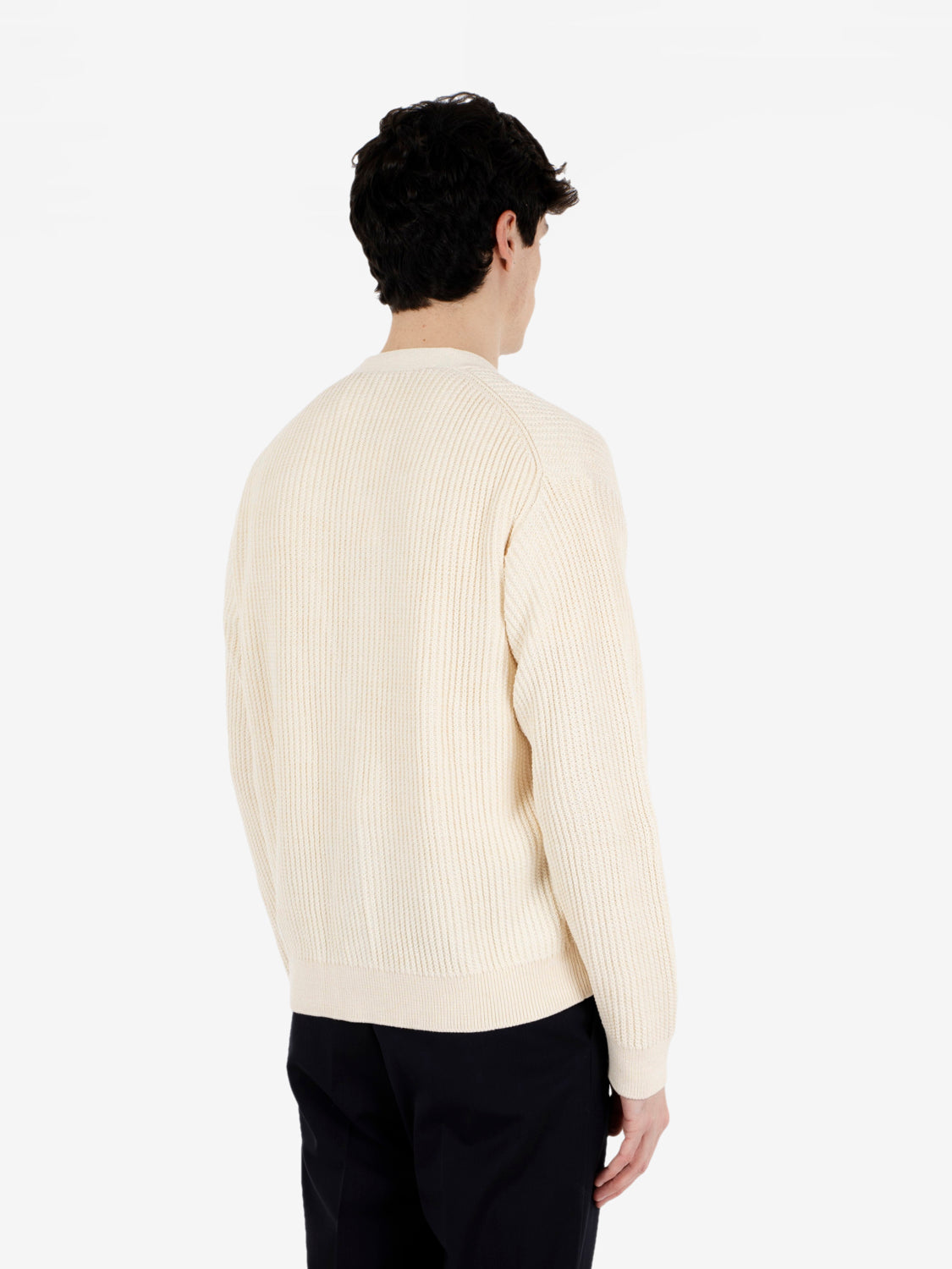 Fox Head cotton ribbed cardigan sandshell