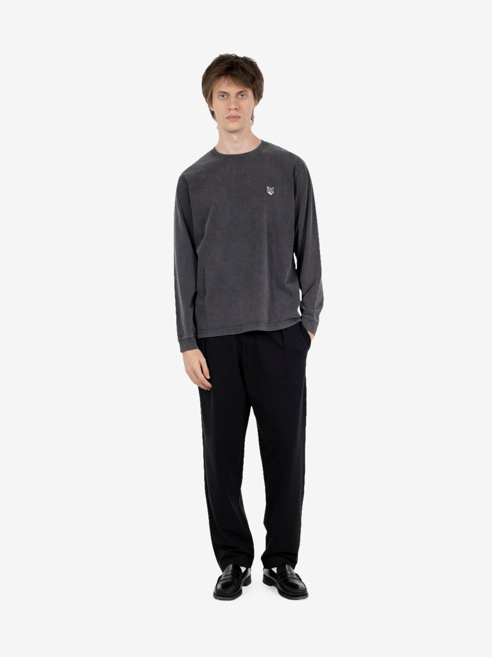 Fox head faded comfort long sleeve tee black