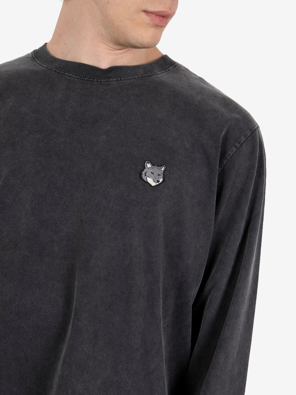 Fox head faded comfort long sleeve tee black