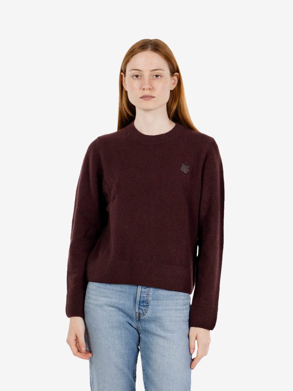 Fox Head Lambswool comfort jumper dark wood