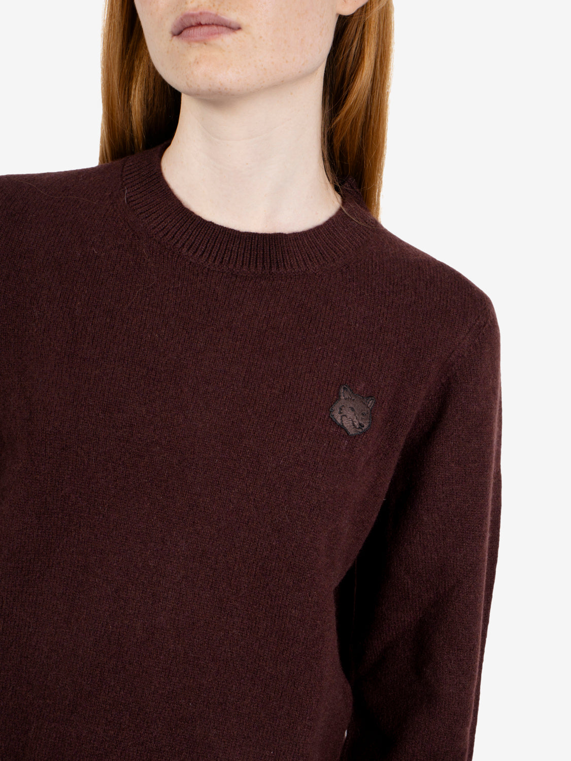 Fox Head Lambswool comfort jumper dark wood