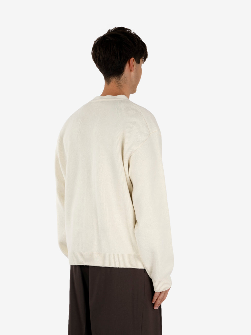 Fox Head Milano lambswool cardigan pure ecru