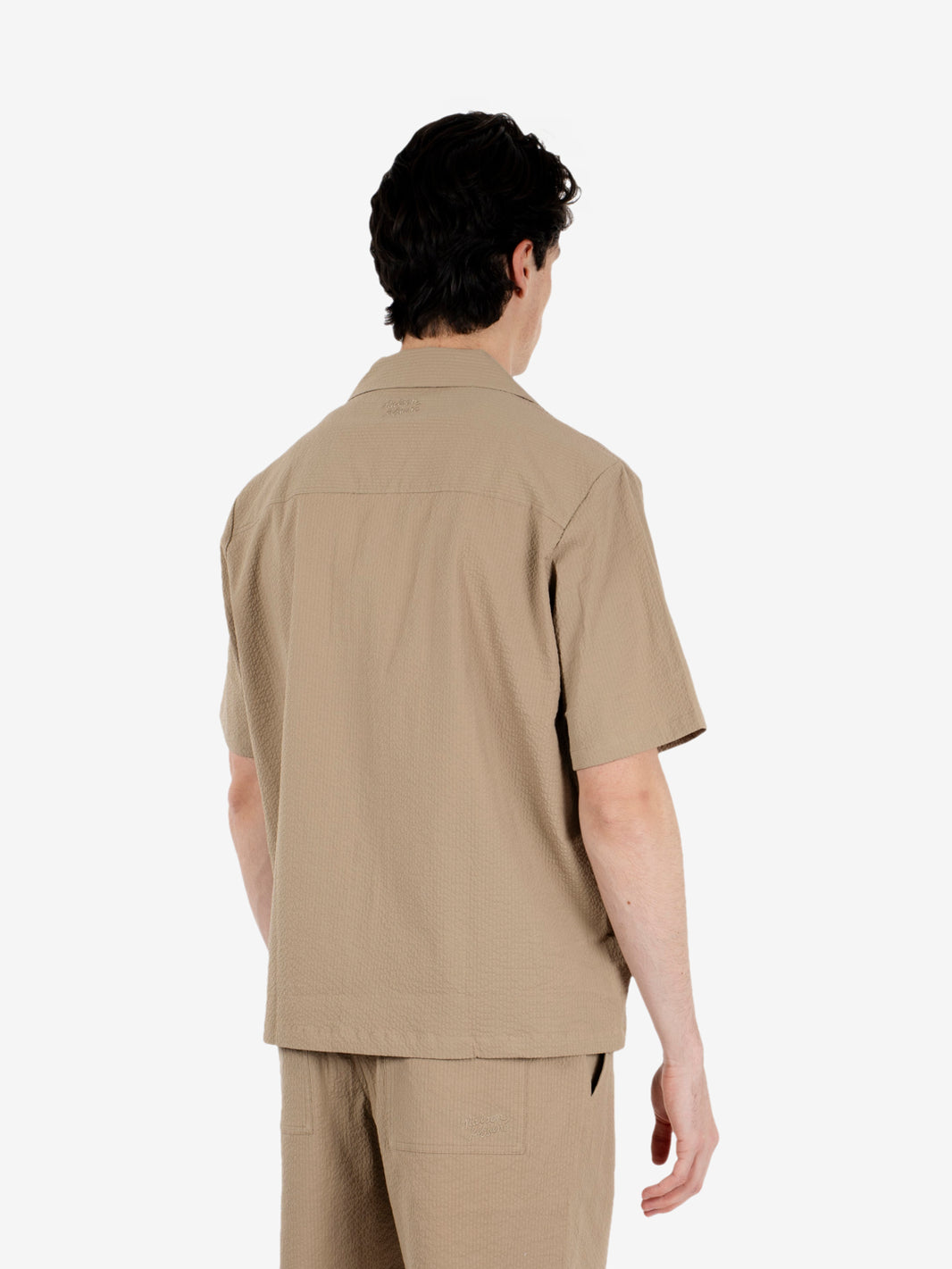 Seersucker Resort shirt roasted almond