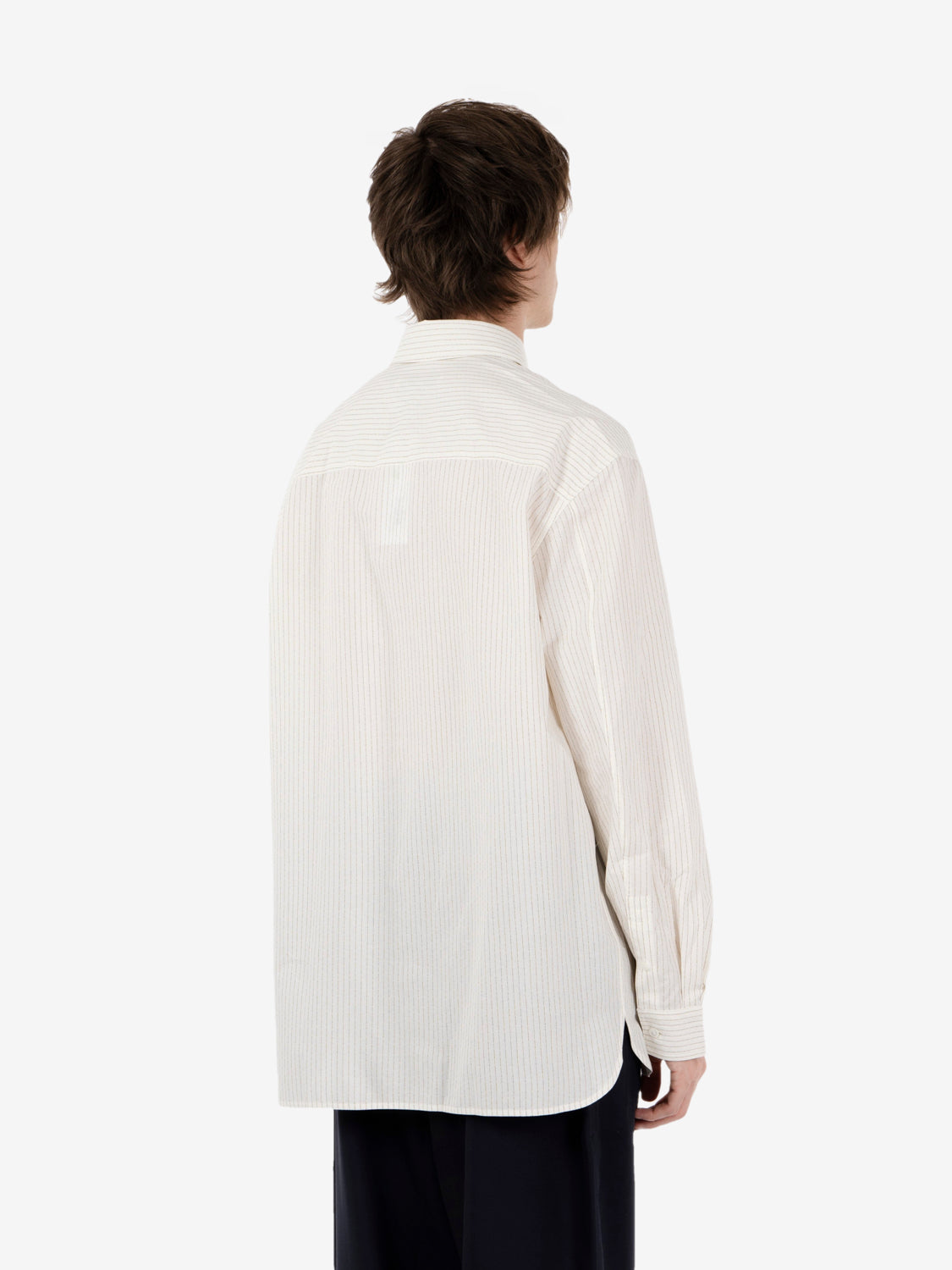 Ecru striped oversized shirt