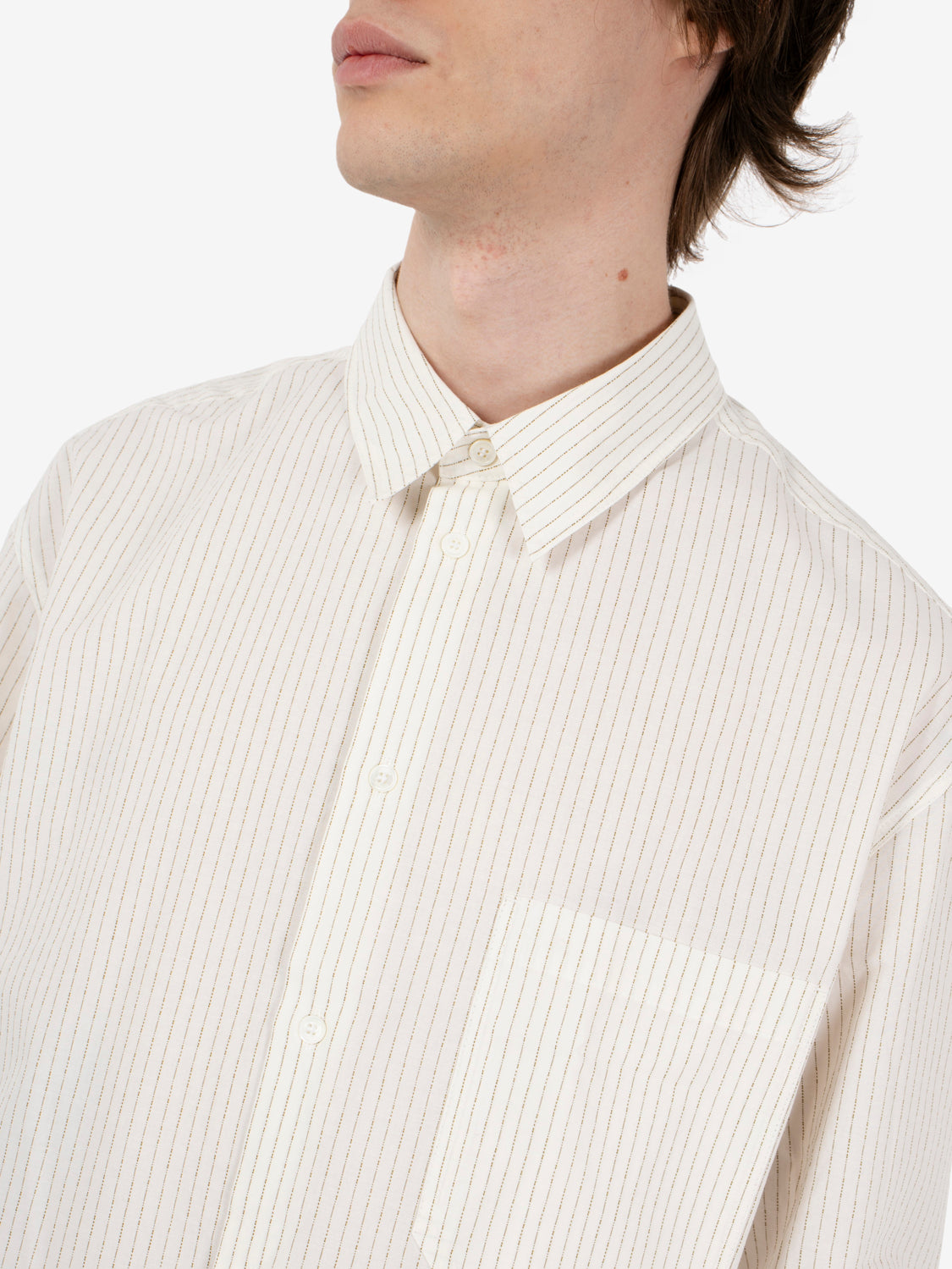 Ecru striped oversized shirt