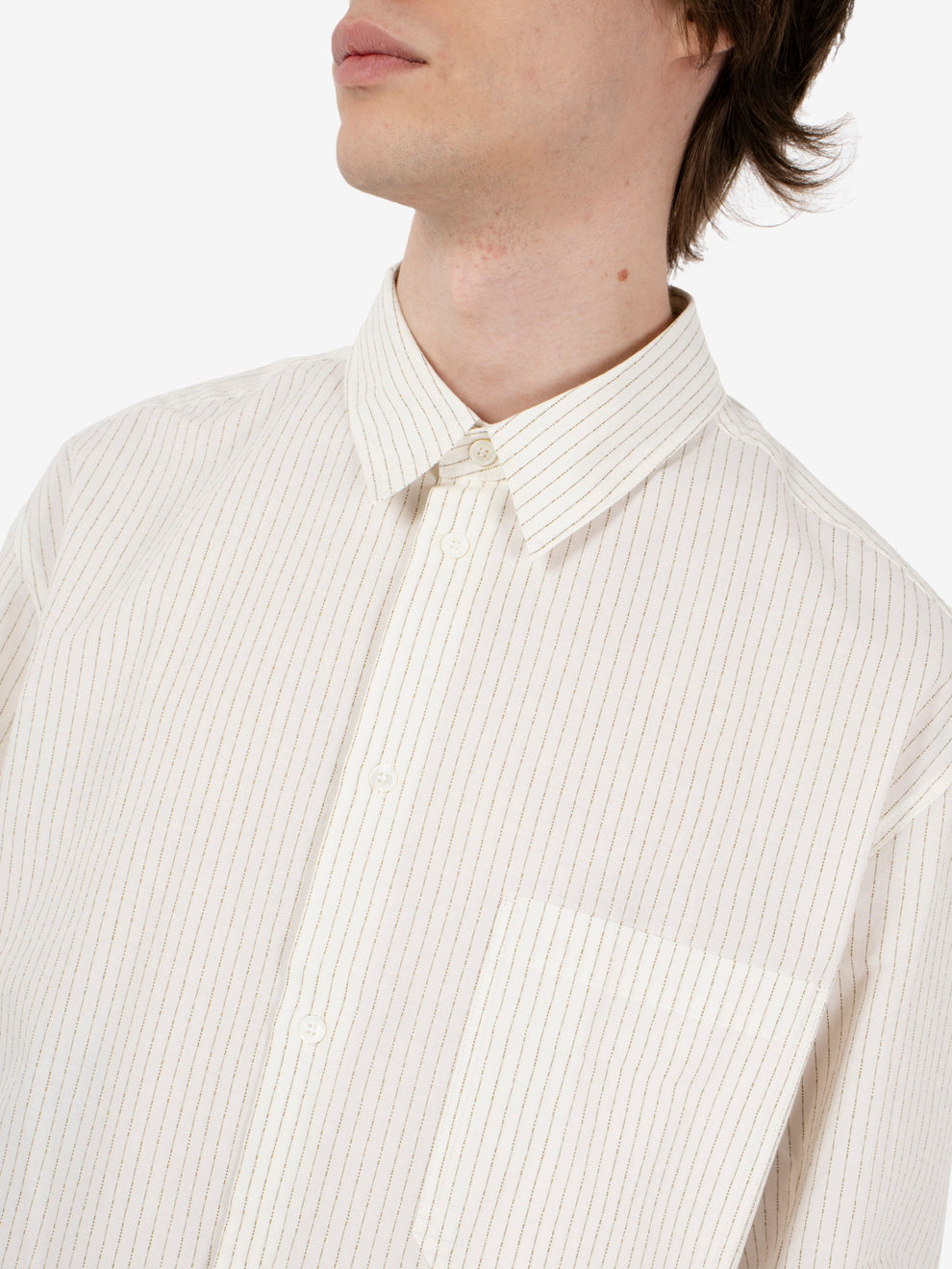 Ecru striped oversized shirt