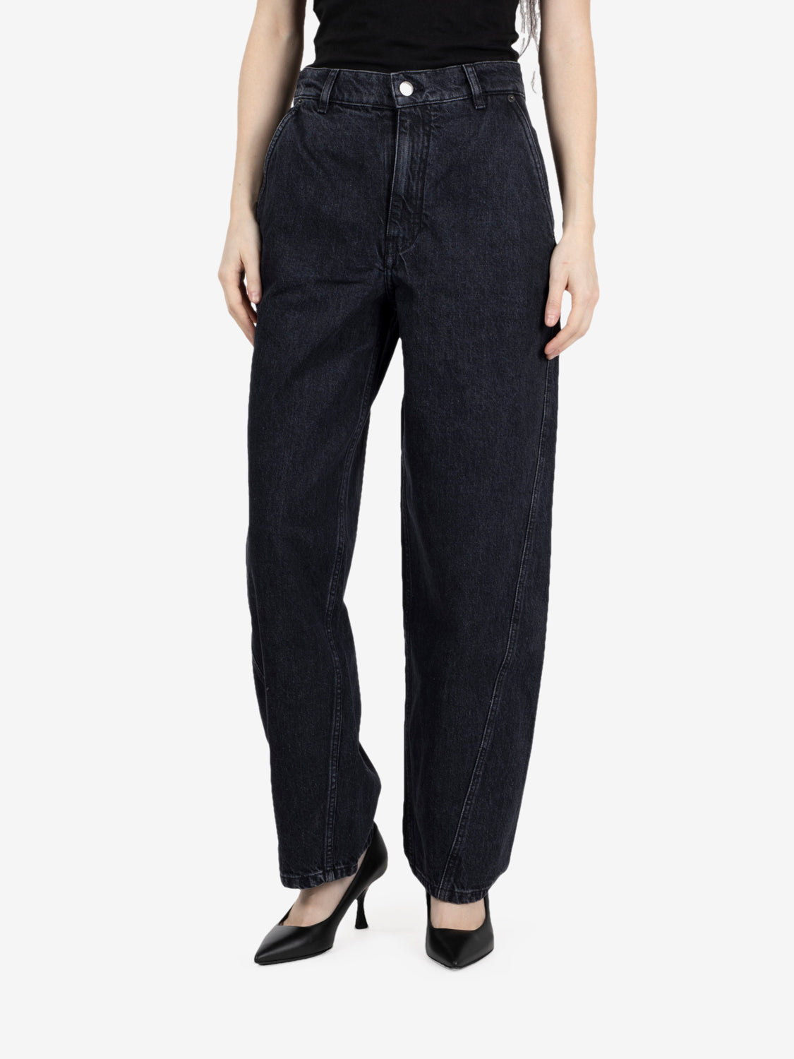 Jeans affusolati nero slavato