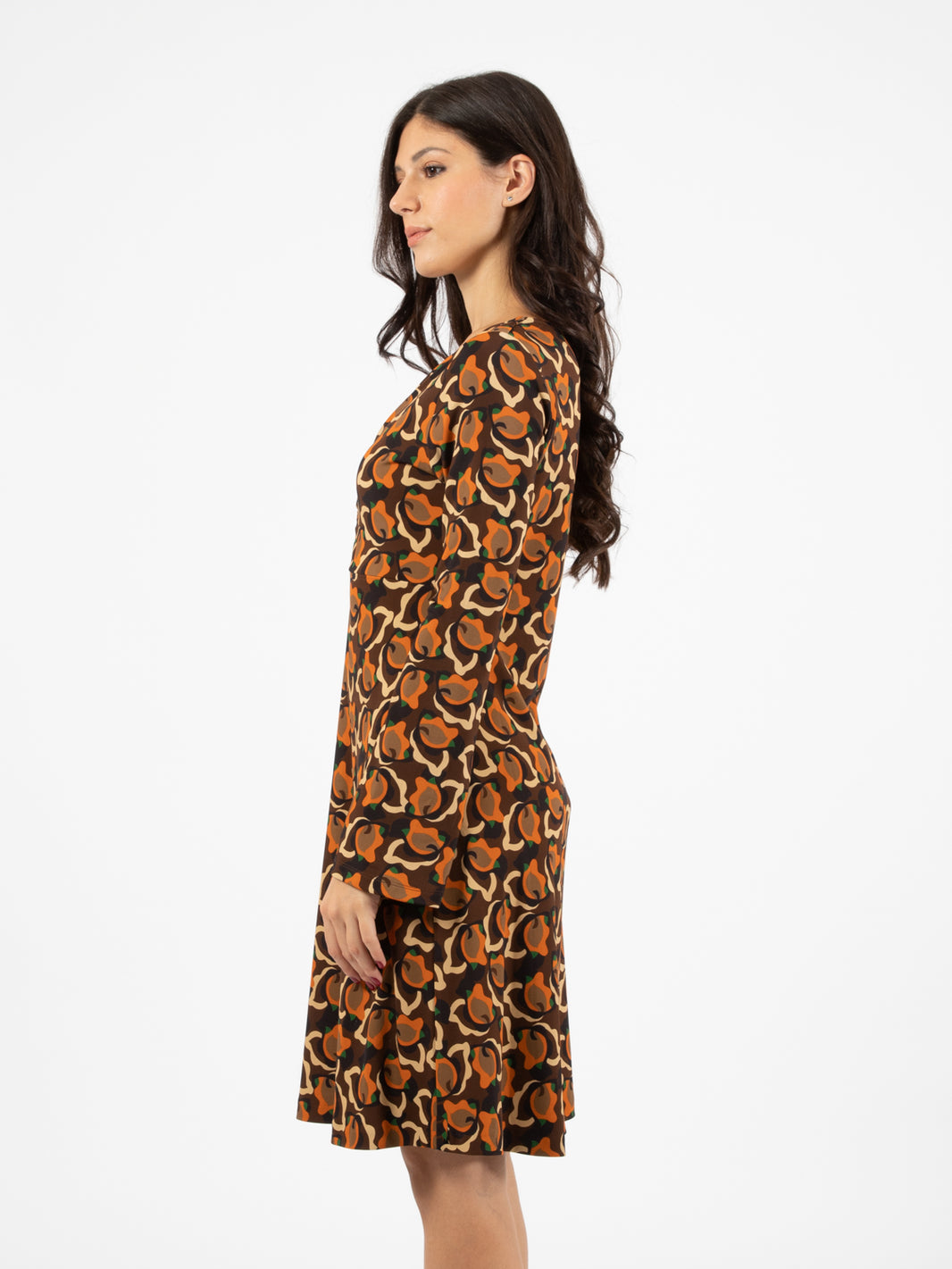 Camoleaves Jer short dress orange / black / dark brown