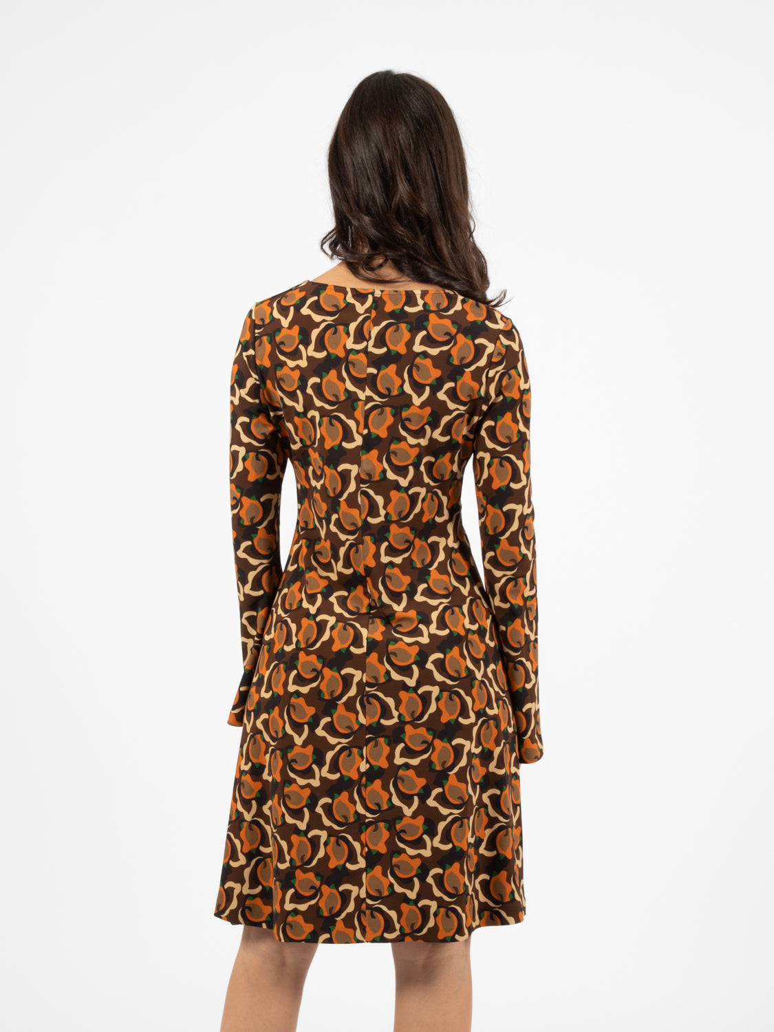 Camoleaves Jer short dress orange / black / dark brown