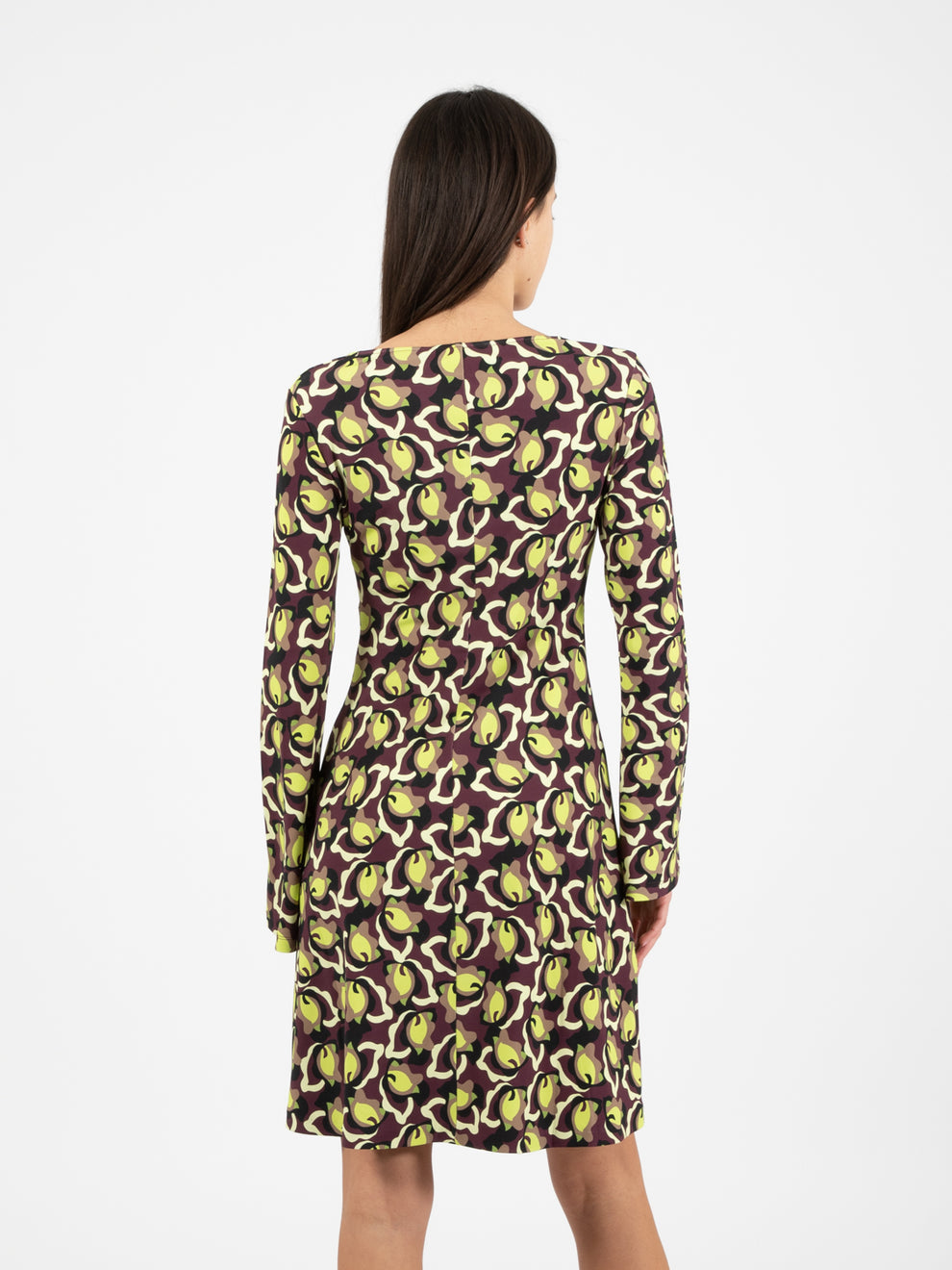 Camoleaves Jer short dress green / black / dark brown