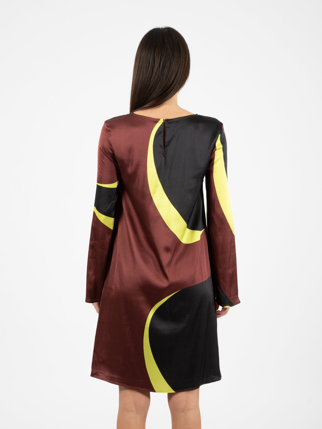 Clio short dress print burgundy / black / acid