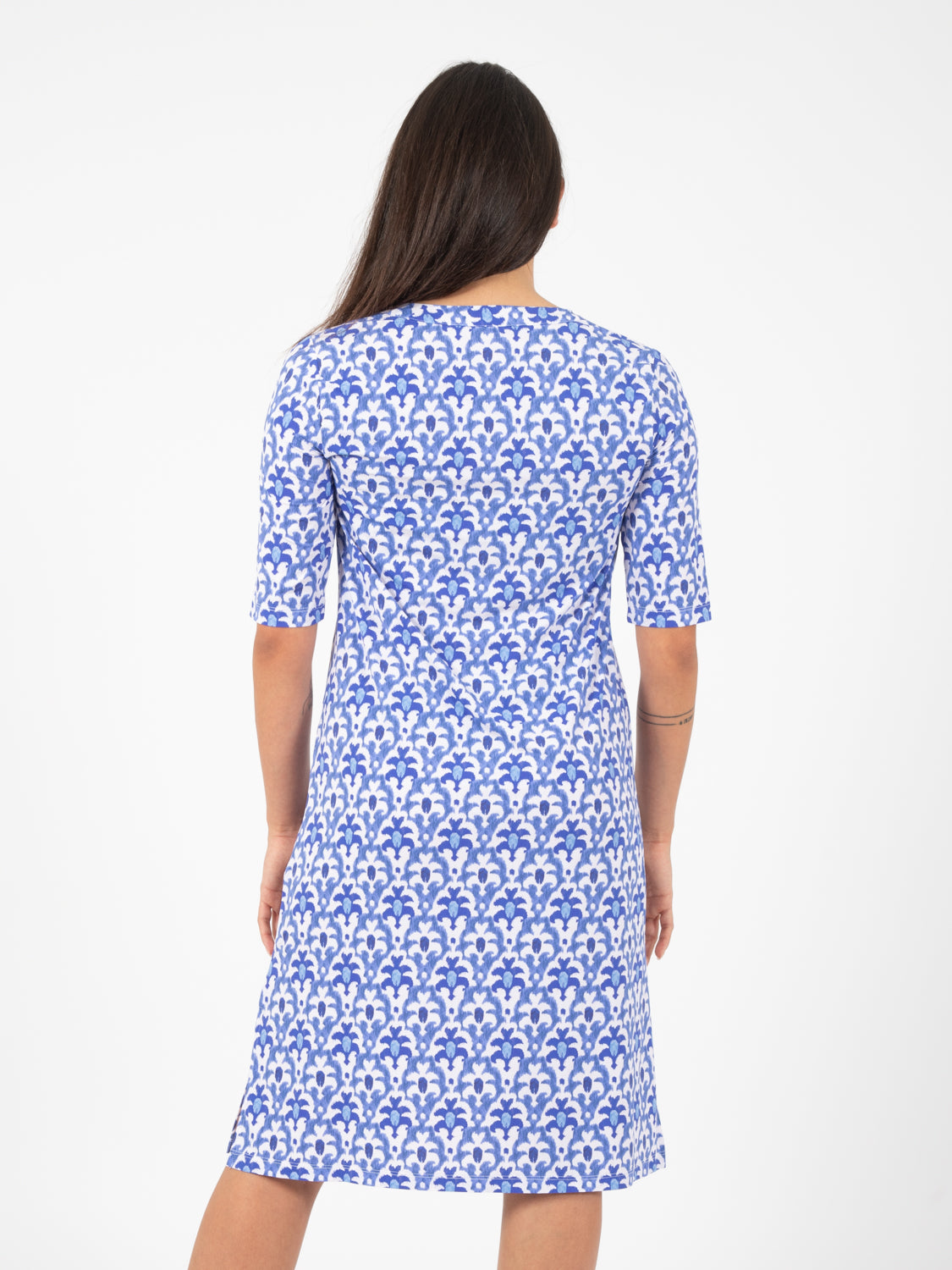 Officinalis short dress blue / white / light blue