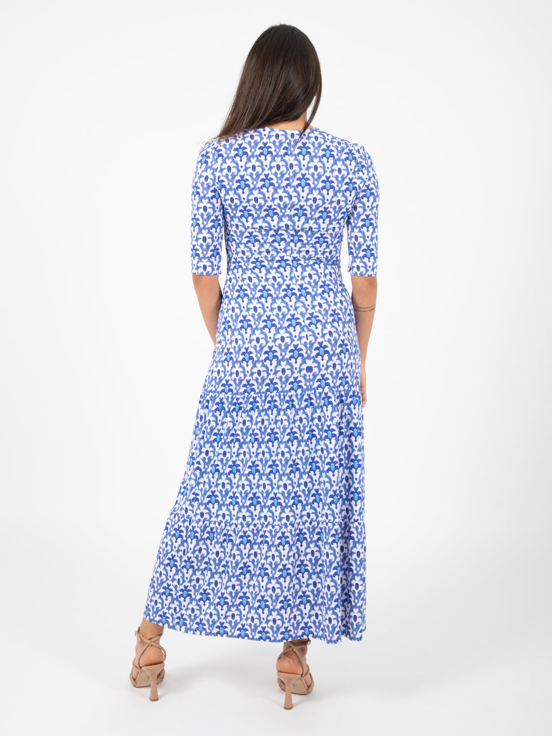 Officinalis long dress blue / white / light blue