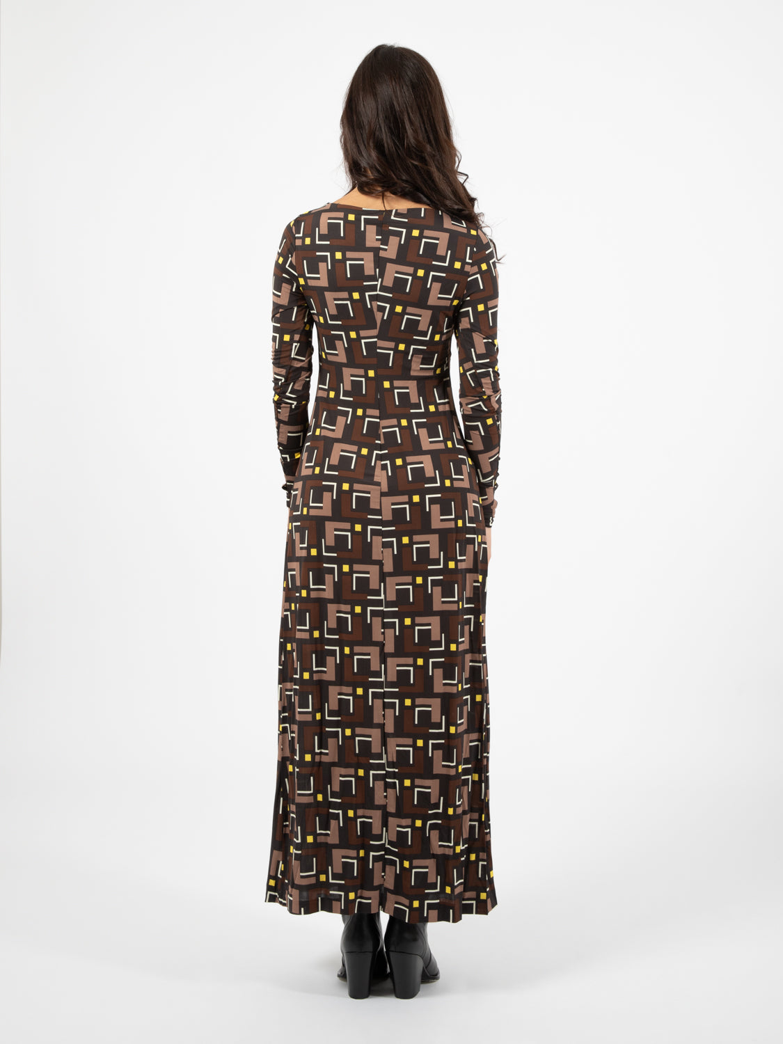 Melody print jersey brown dress