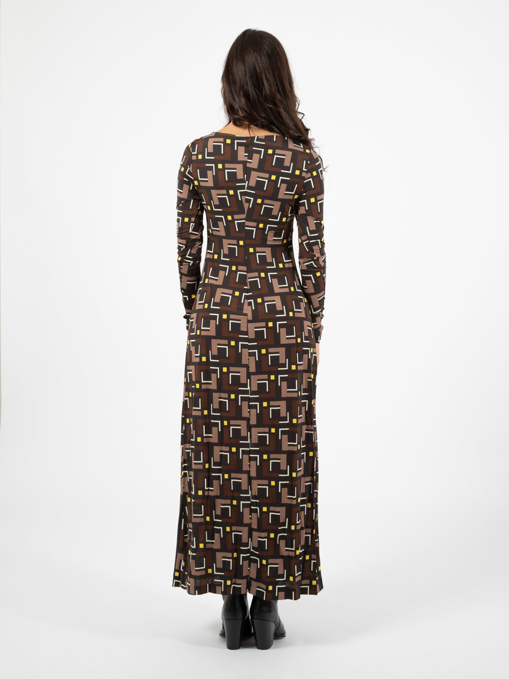 Melody print jersey brown dress