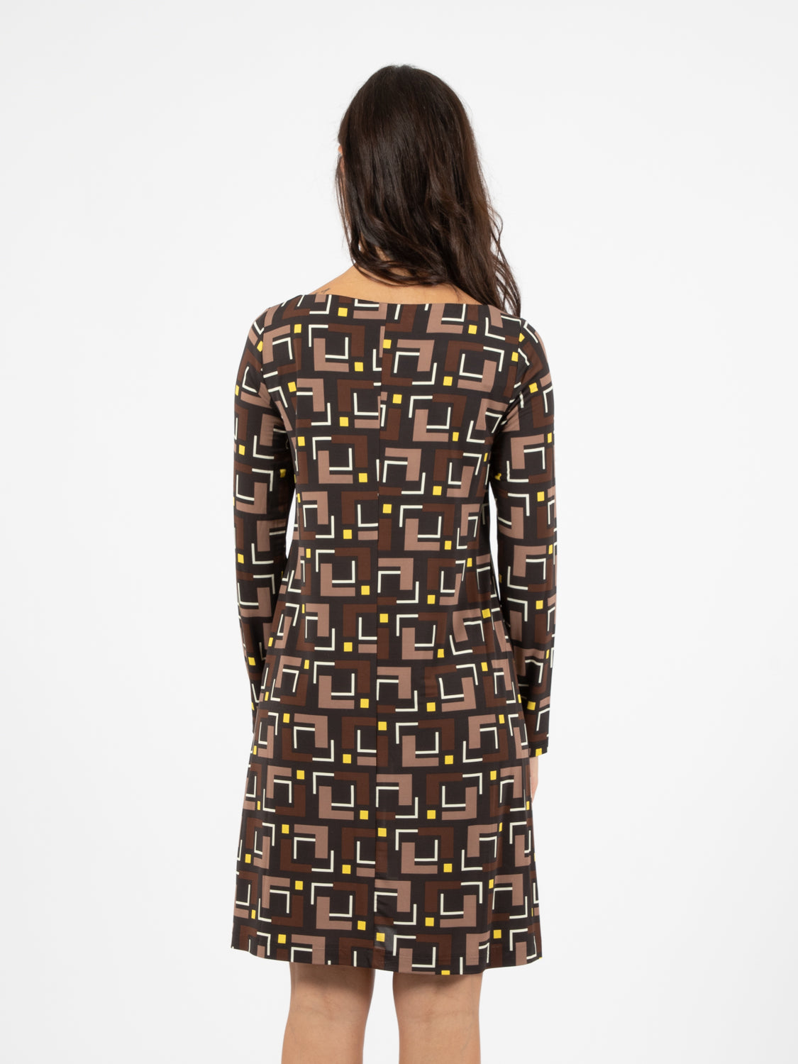 Melody print dress black / beige / dark brown