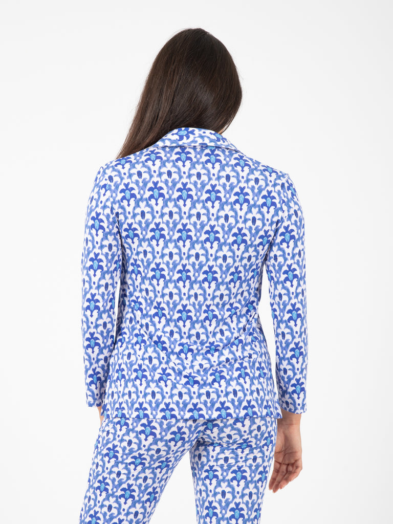 MALIPARMI - Camicia Officinalis jersey blu / bianco / azzurro