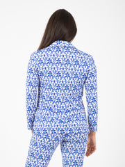 MALIPARMI - Camicia Officinalis jersey blu / bianco / azzurro