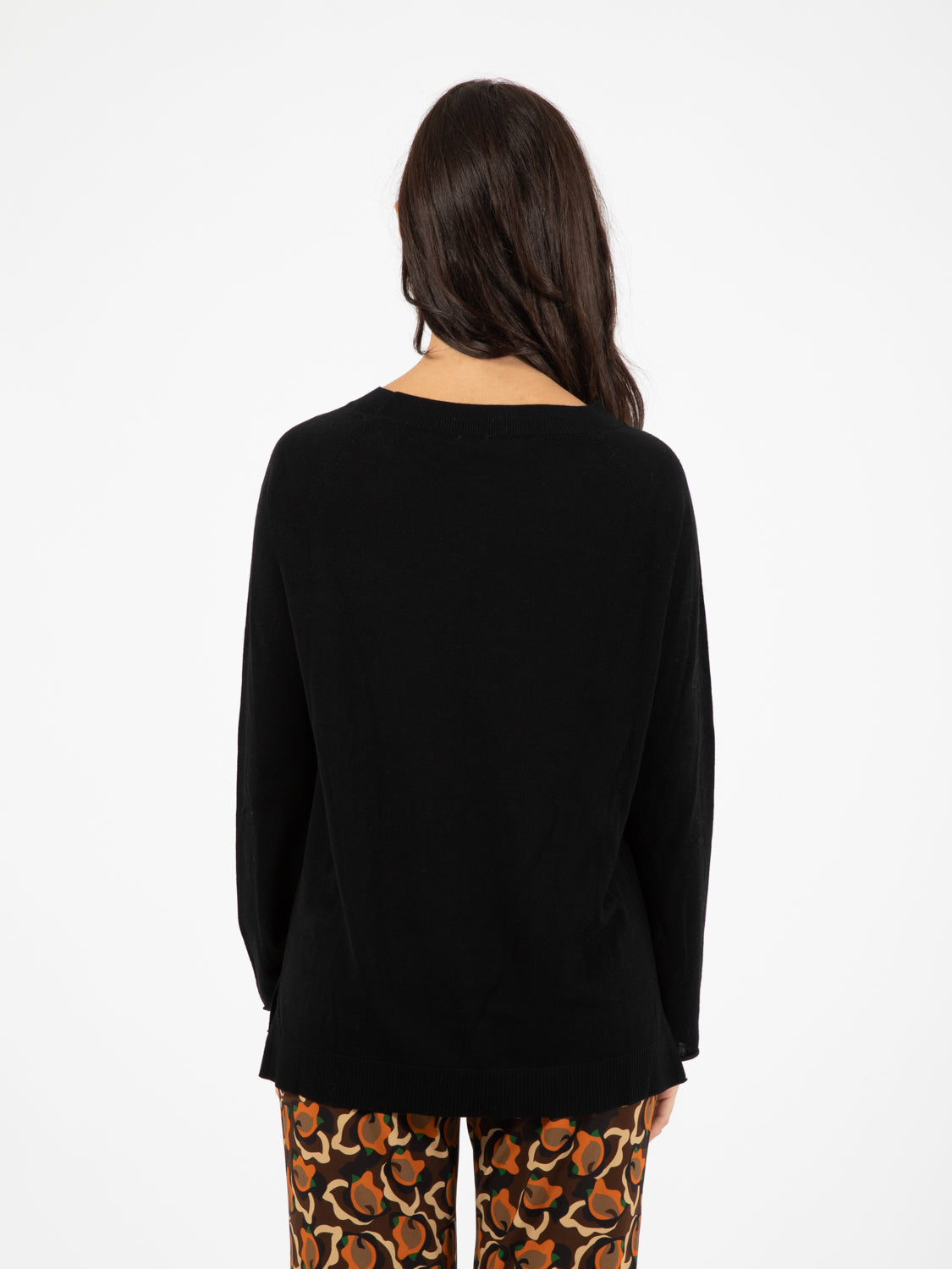 Black wide neck sweater