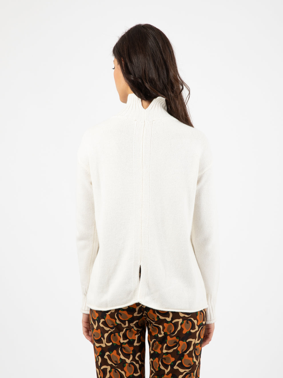Natural white turtleneck sweater