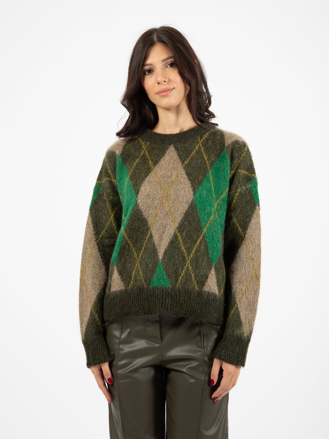 Brown/Green Diamond Sweater