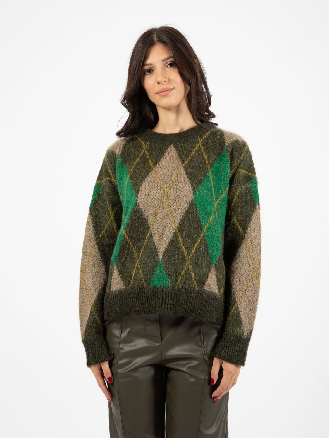 Brown/Green Diamond Sweater