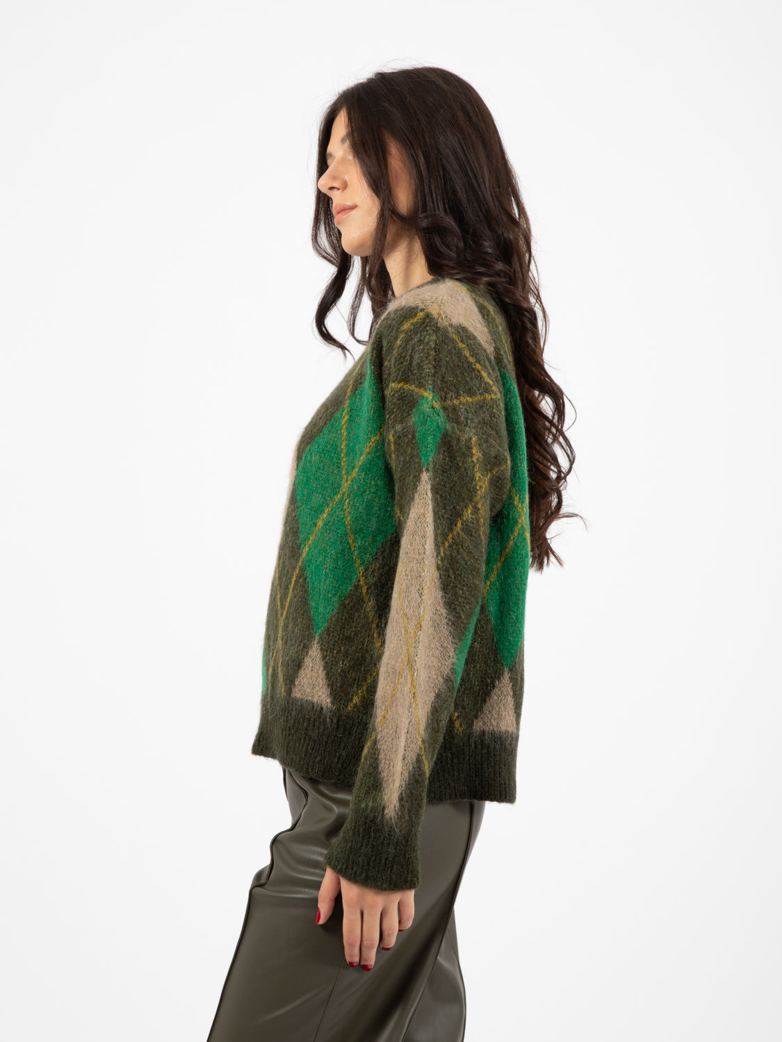 Brown/Green Diamond Sweater