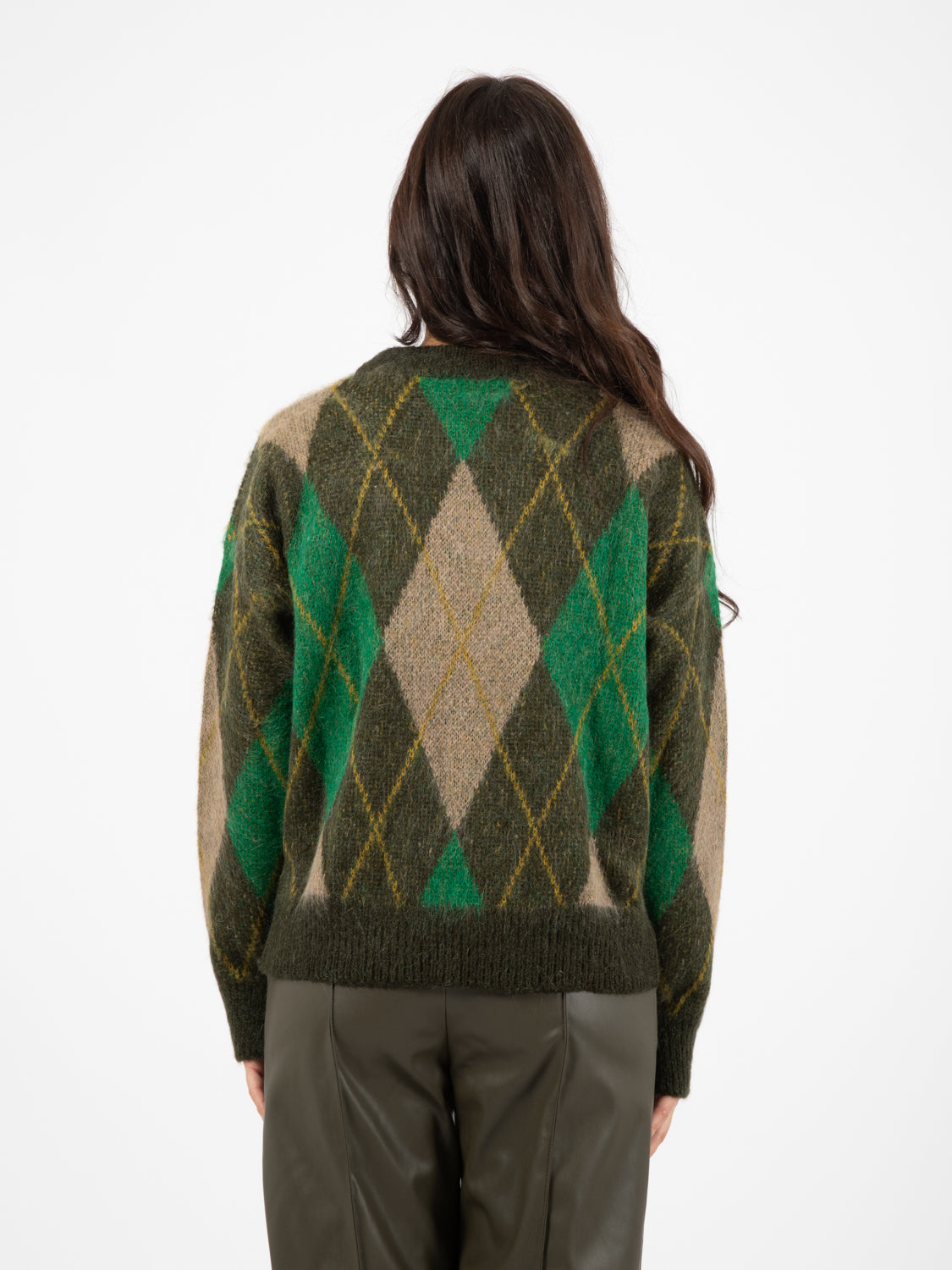 Brown/Green Diamond Sweater