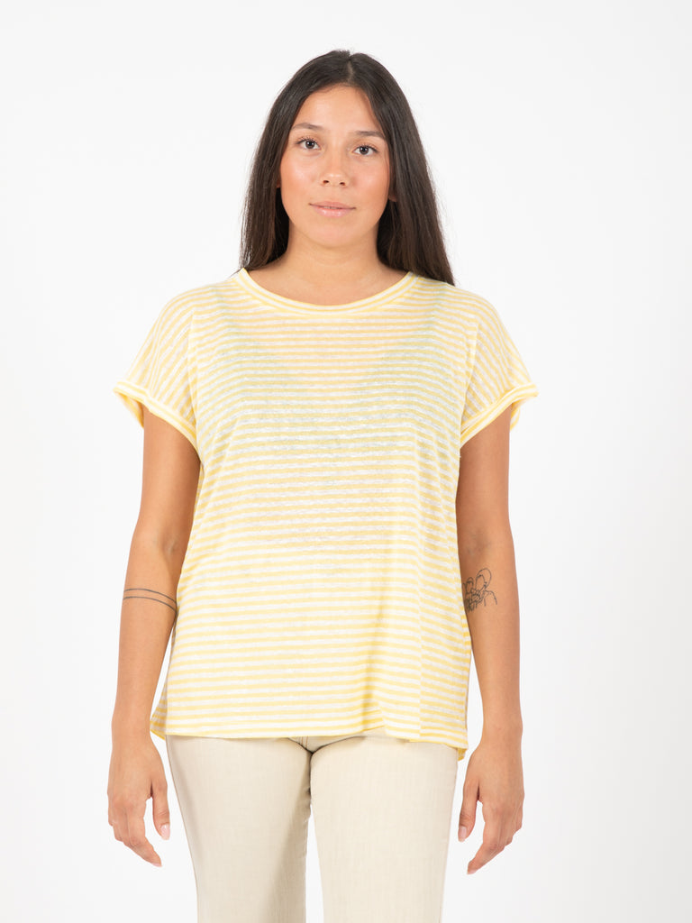 MALIPARMI - T-shirt striped jersey giallo