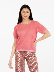 MALIPARMI - T-shirt summer linen rosa / soft pink