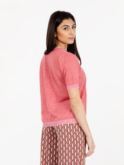 MALIPARMI - T-shirt summer linen rosa / soft pink