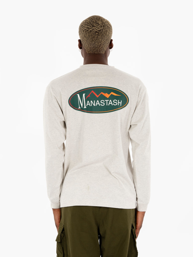 MANASTASH - Maglia hemp longsleeve original logo oatmel