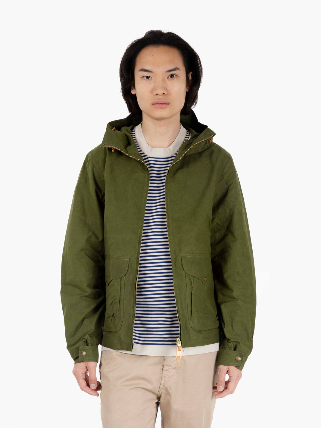 Giacca a vento con cappuccio light green