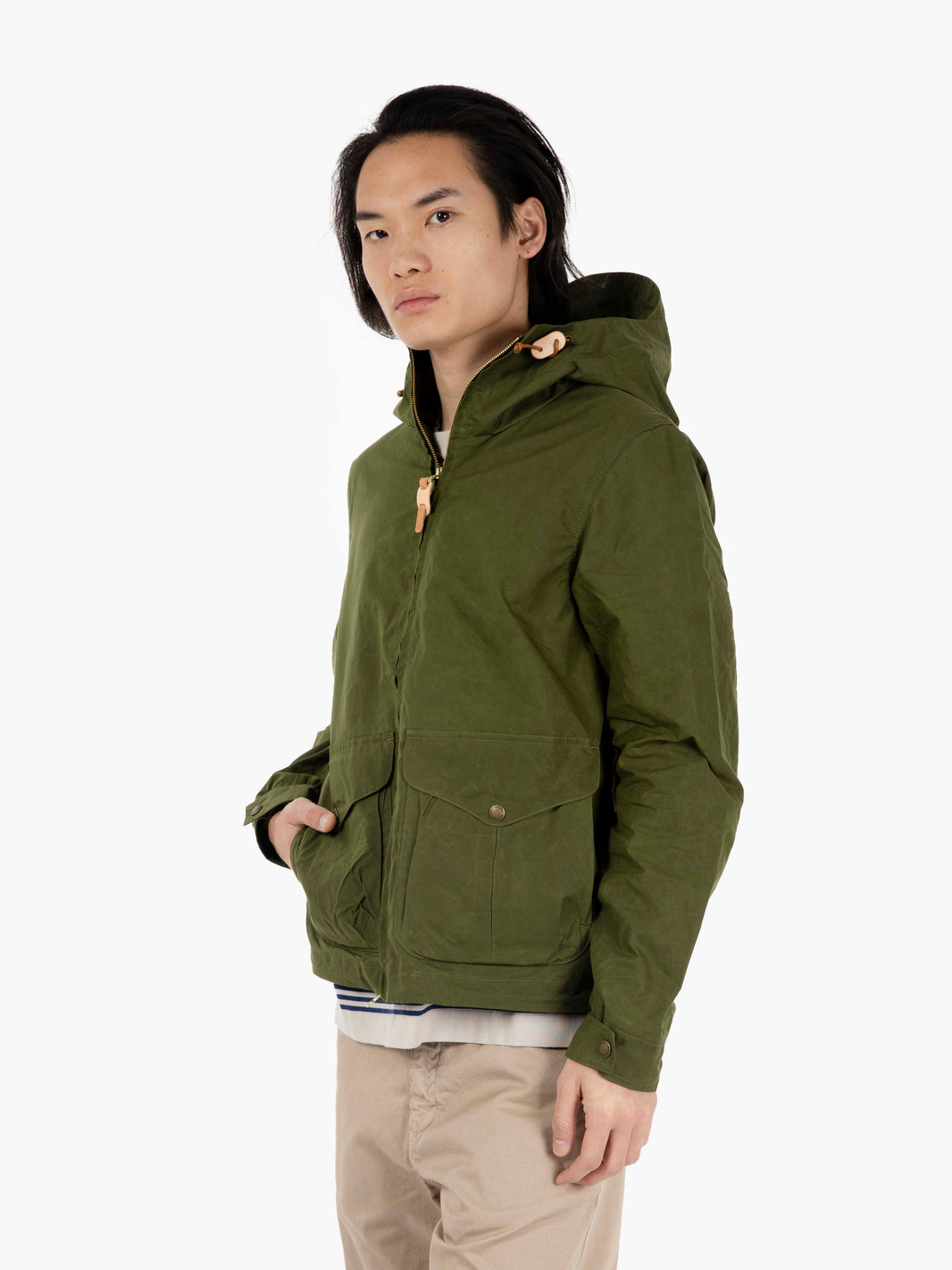 Giacca a vento con cappuccio light green