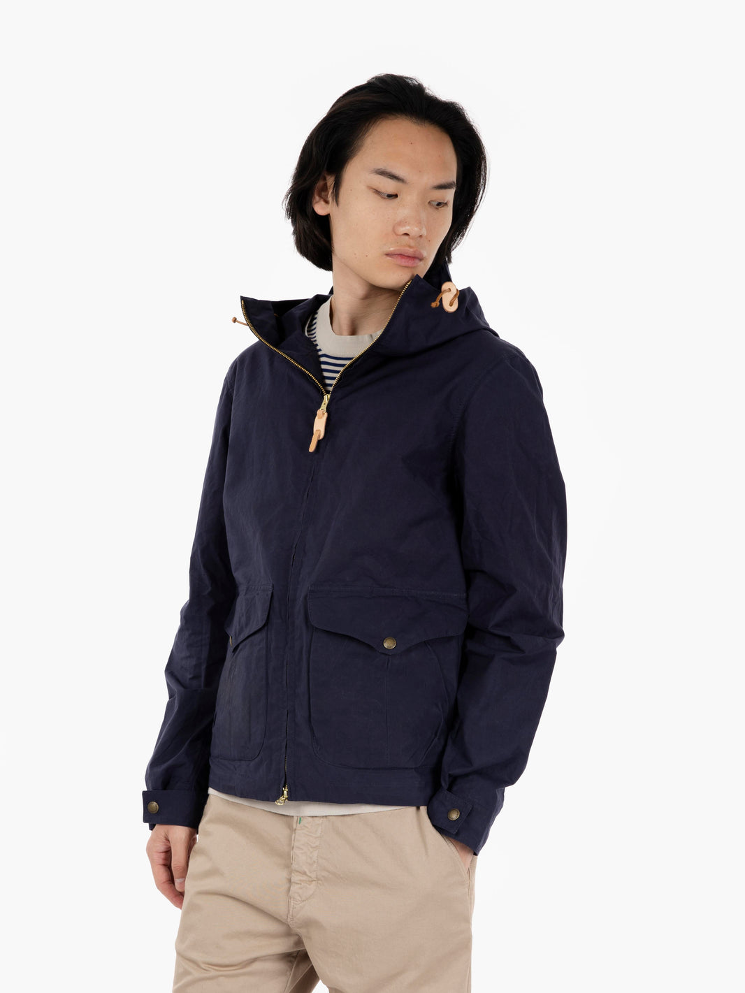 Giacca a vento con cappuccio navy