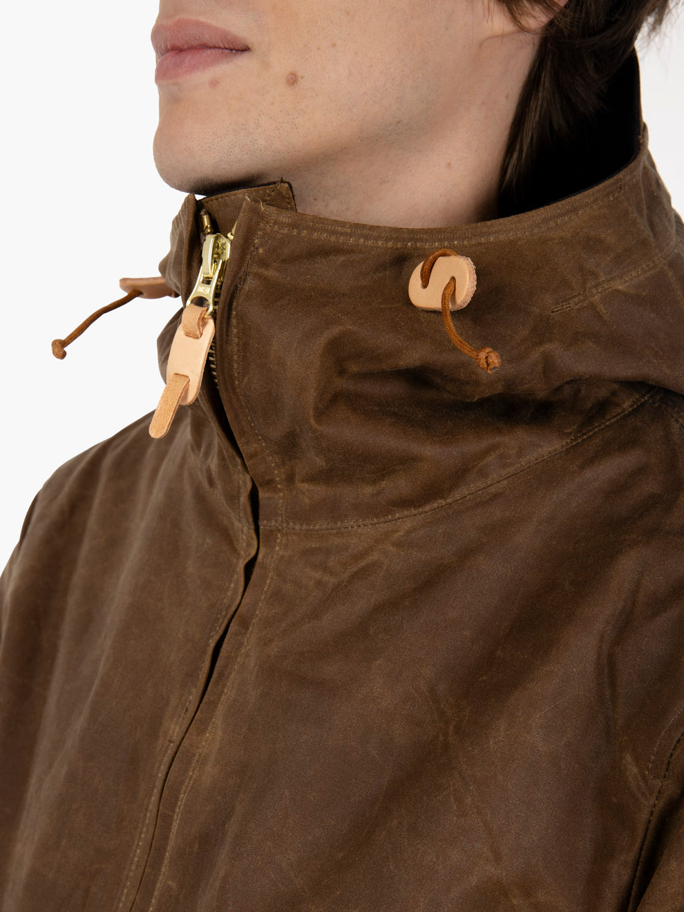Dark tan jacket with hood