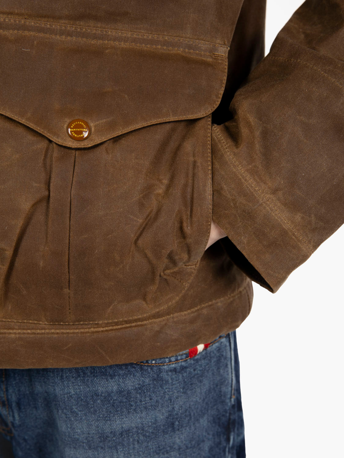 Dark tan jacket with hood