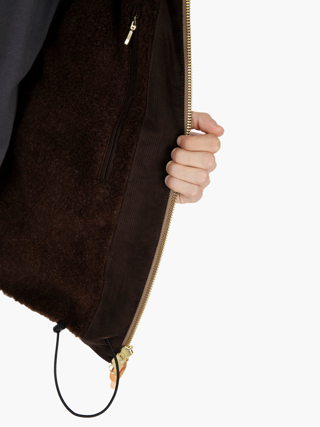 Dark tan jacket with hood