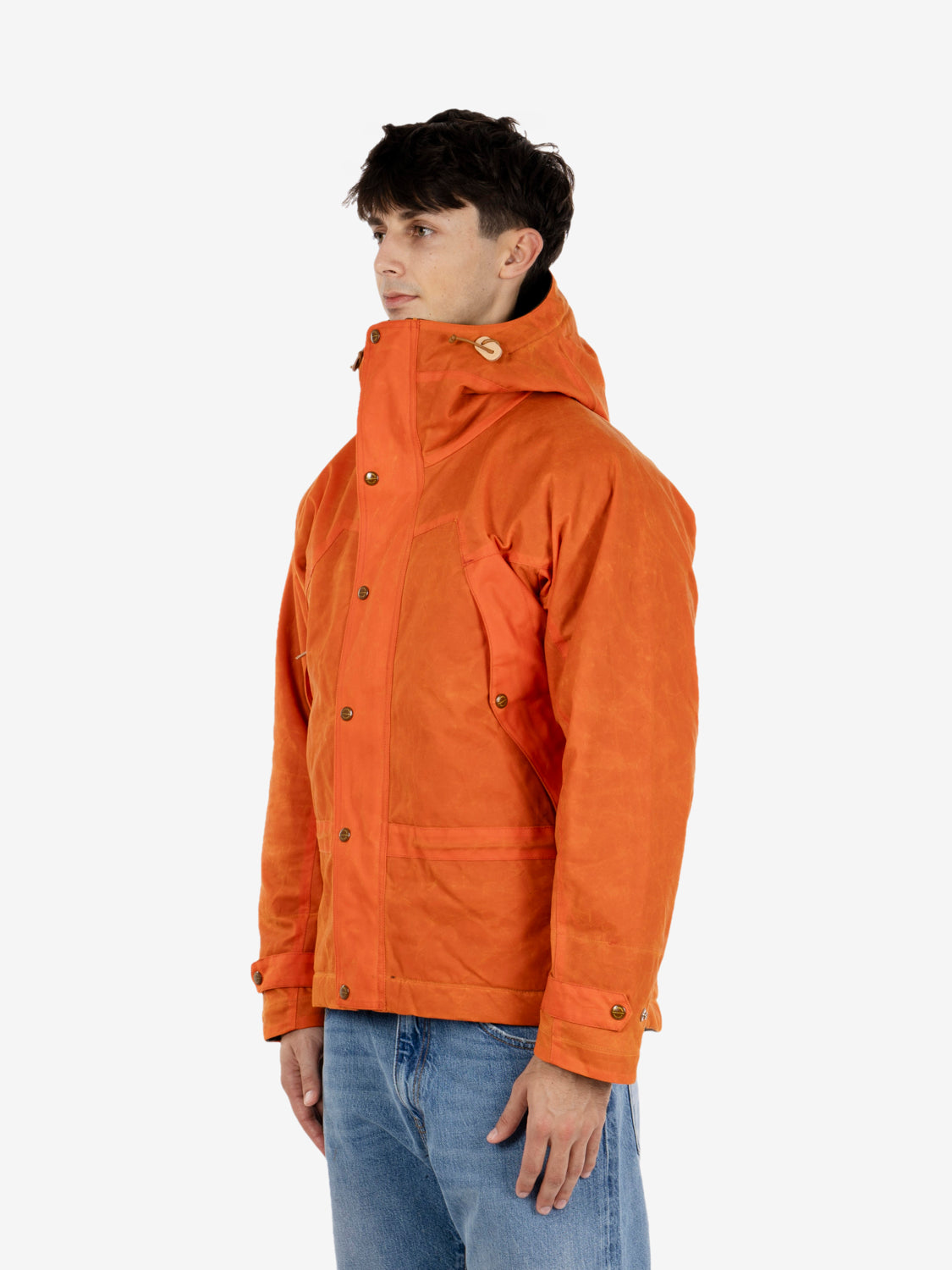 Orange waxed cotton jacket