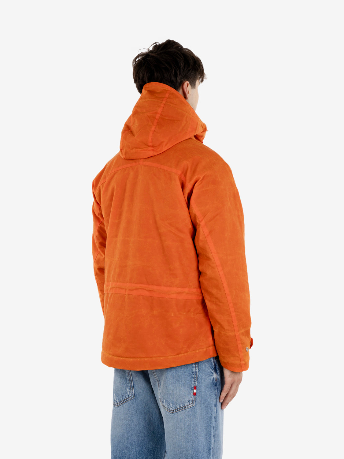 Orange waxed cotton jacket