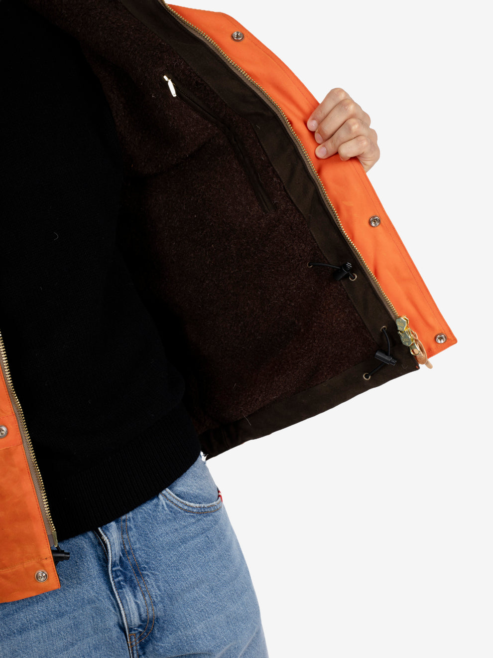 Orange waxed cotton jacket