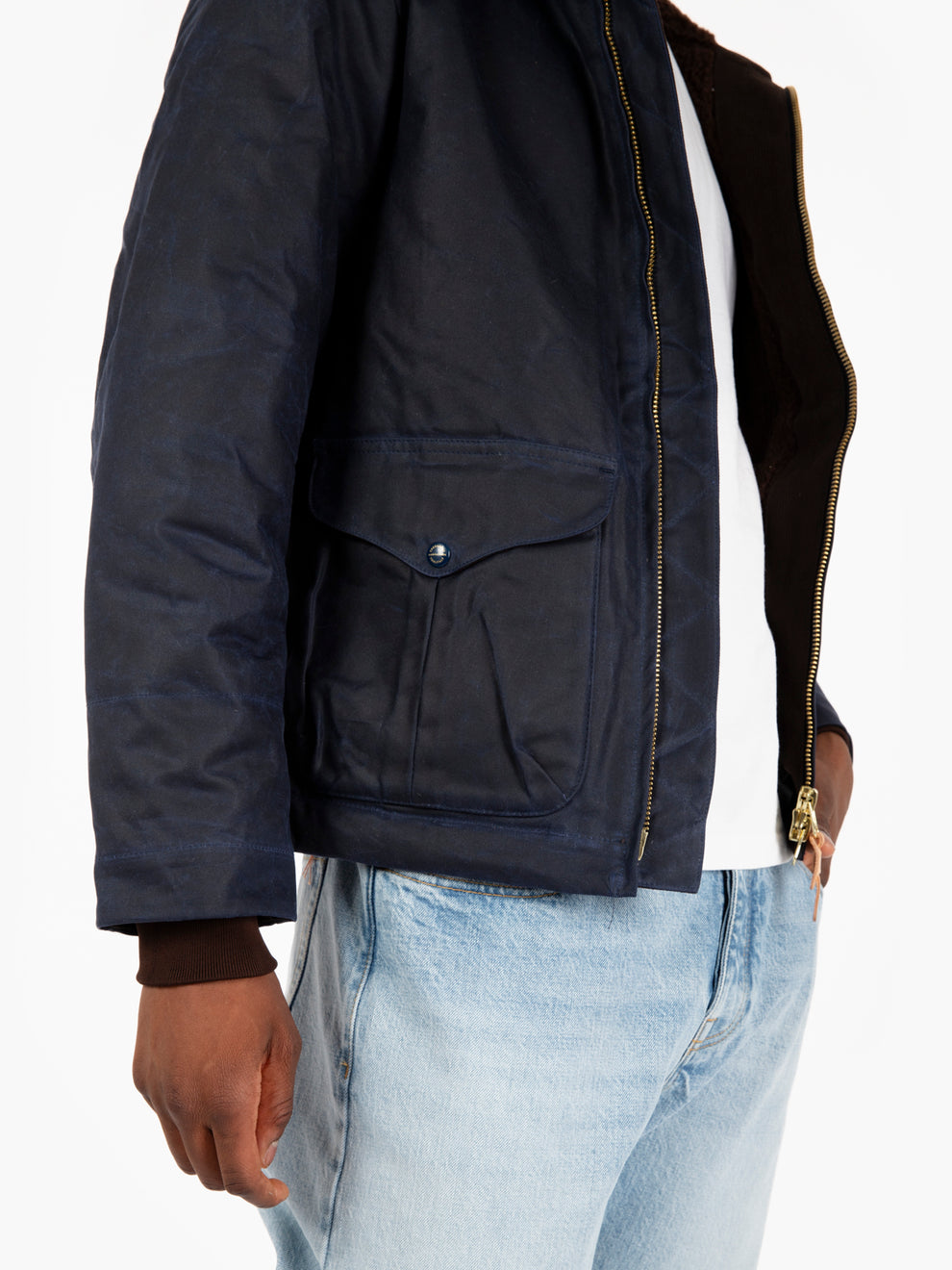 Giubbotto navy con cappuccio