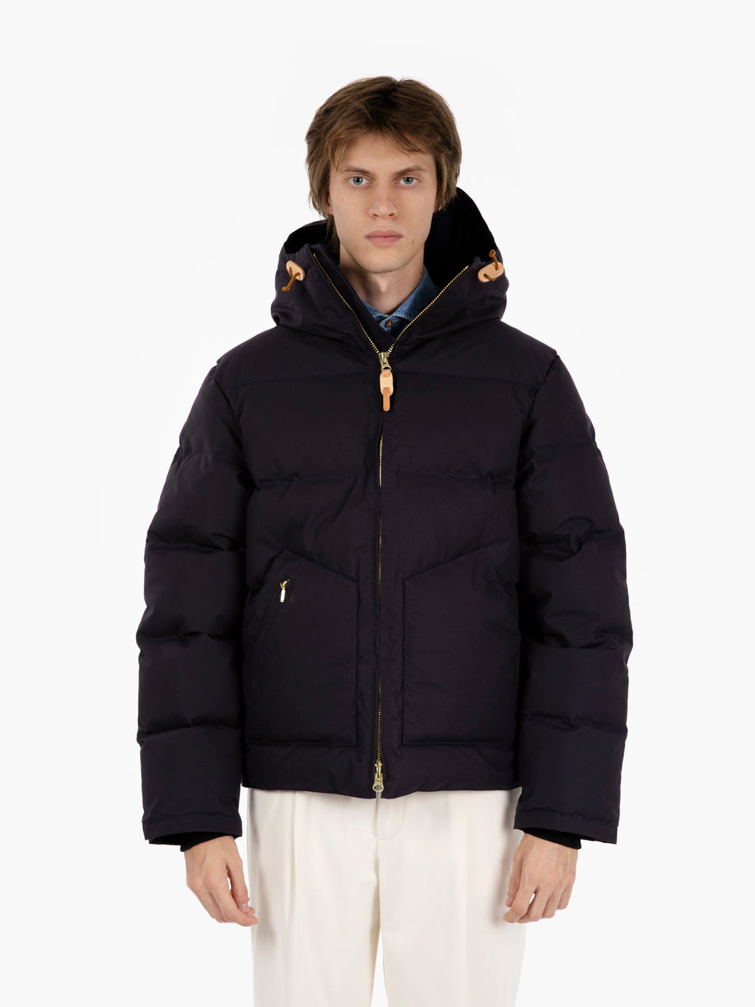 Goose Down Hooded jacket navy