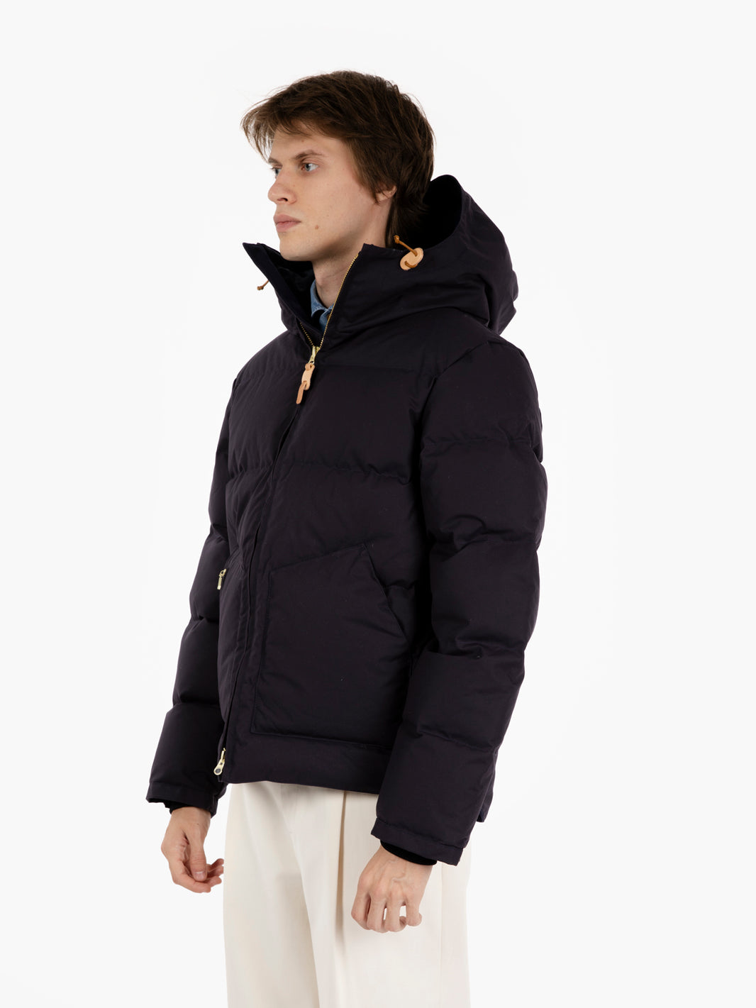 Goose Down Hooded jacket navy