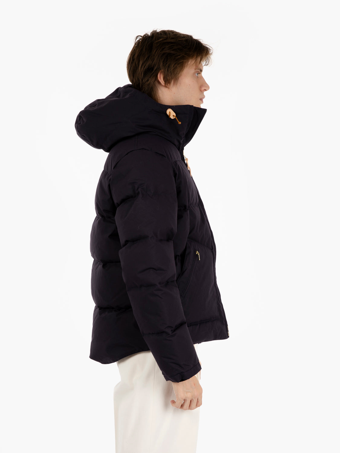 Goose Down Hooded jacket navy
