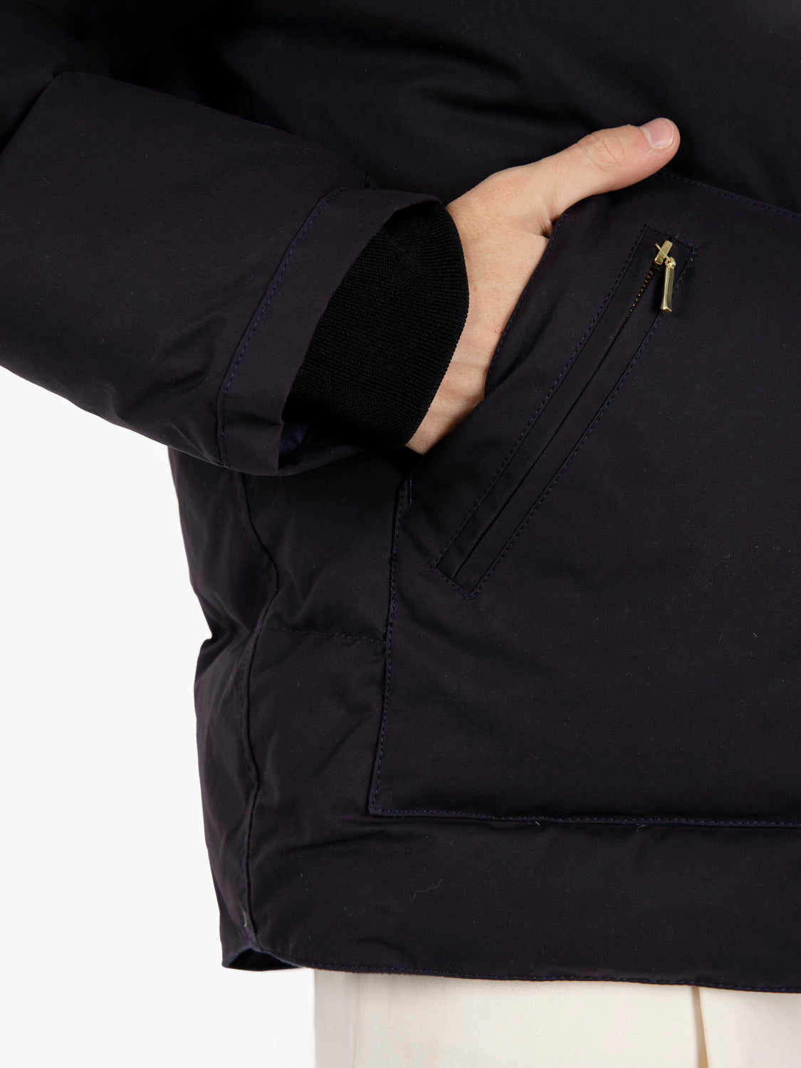 Goose Down Hooded jacket navy