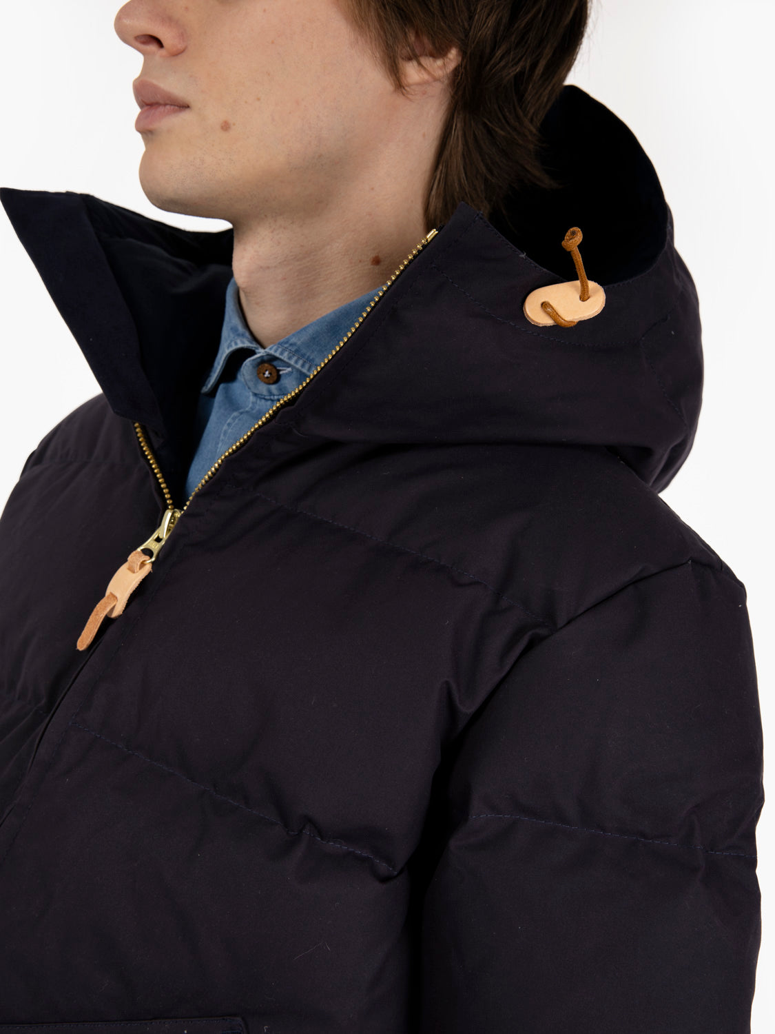 Goose Down Hooded jacket navy