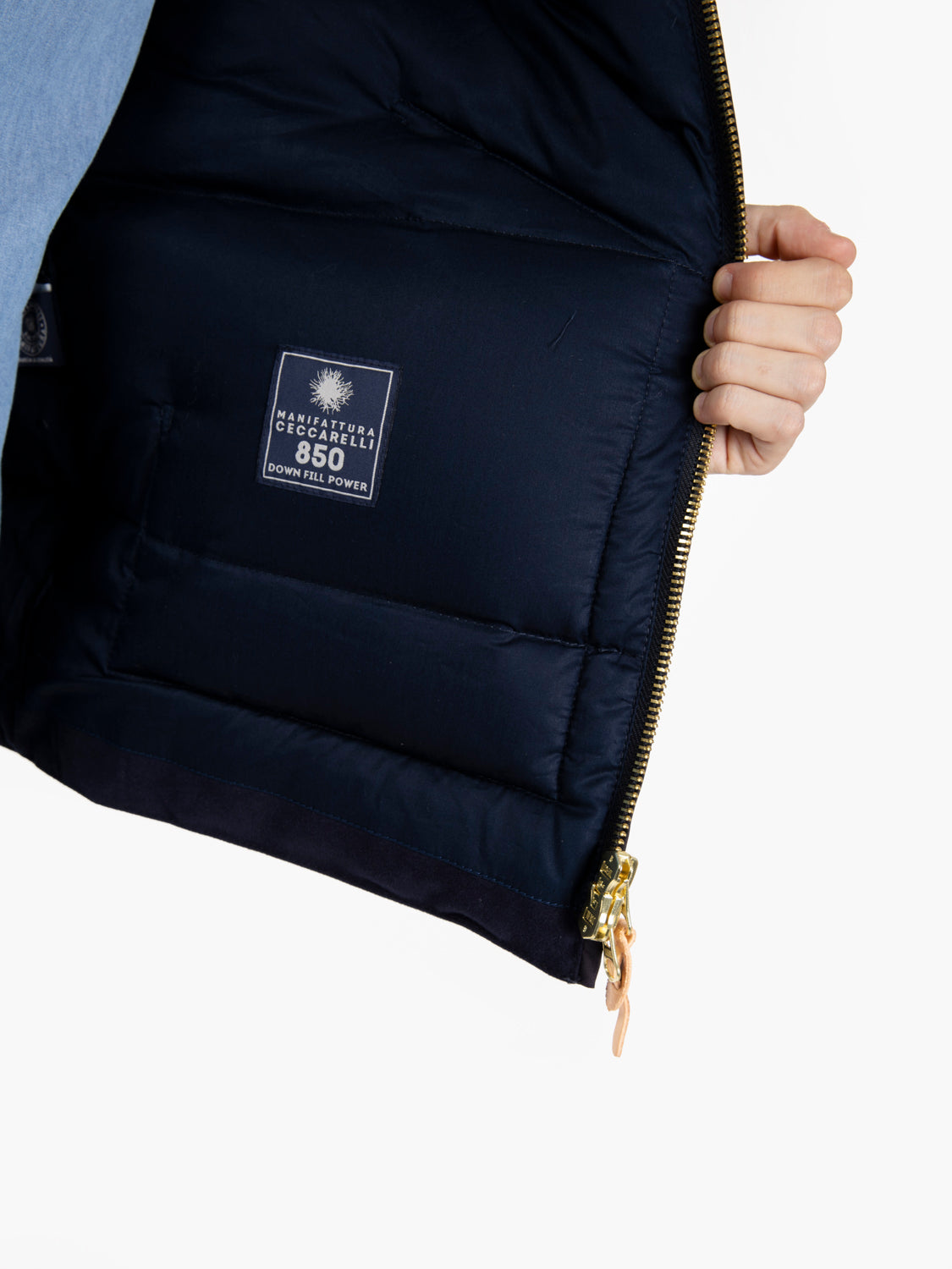 Goose Down Hooded jacket navy
