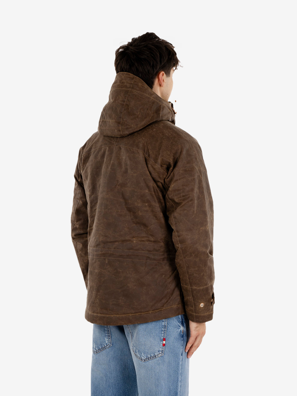 Mountain jacket cotone cerato dark tan