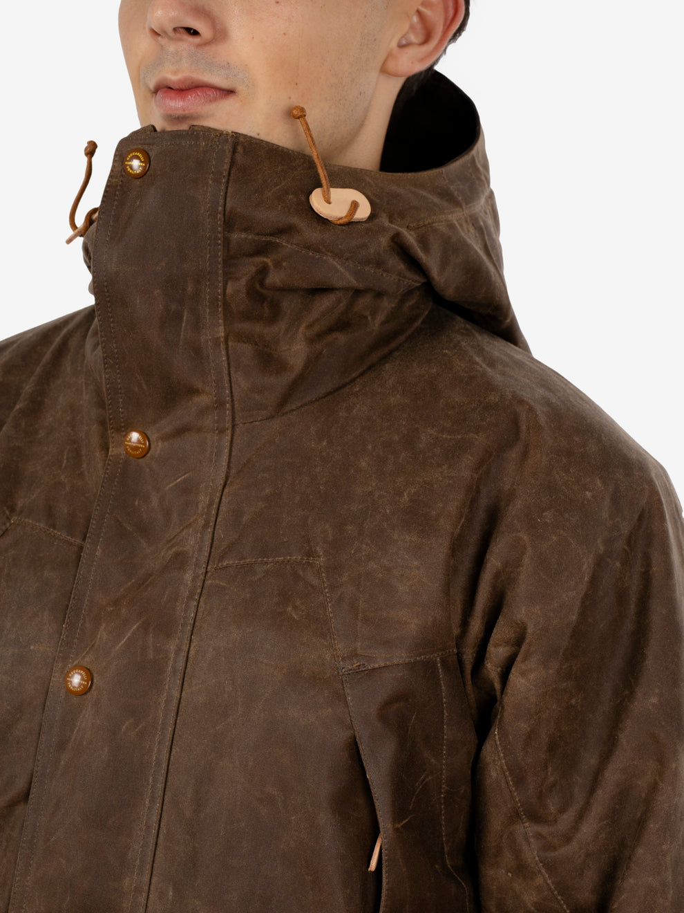 Mountain jacket cotone cerato dark tan